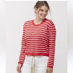 NWT lane Bryant woman’s plus size cropped striped pullover sweater size 22/24.